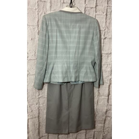 Le Suit 2PC Skirt Suit Women’s 12 Plaid Blazer & Matching Skirt Excellent - Picture 9 of 9